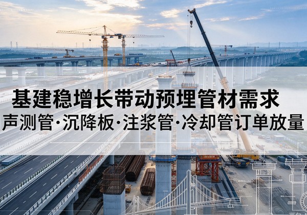 吉首基建稳增长带动预埋监测管材需求，声测管、沉降板、注浆管订单持续放量